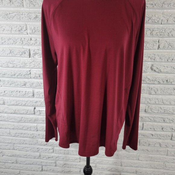 Tek Gear Womens Top XL Tee Essential Long Sleeve Maroon Red Comfy RED53E - Picture 3 of 7